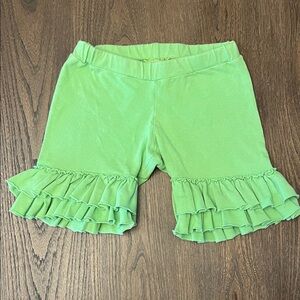 Girls' Ruffle Hem Knit Shorts - Bright Green